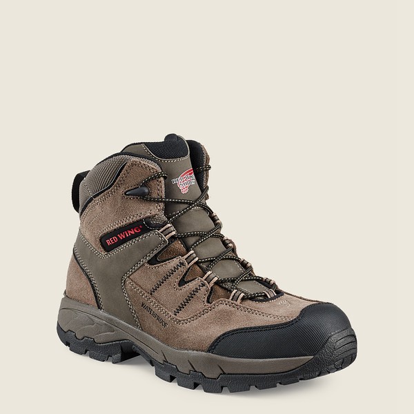 Red Wing Mens Truhiker - 6-inch Waterproof Safety Toe - Hiking Boots Grey Brown - 1532KXULQ